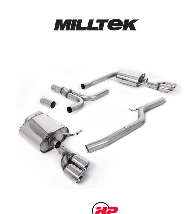 MILLTEK Cat-back – Audi A5 3.0 TDI DPF Quattro Cabriolet & Coupe, Quad Outlet - SSXAU274