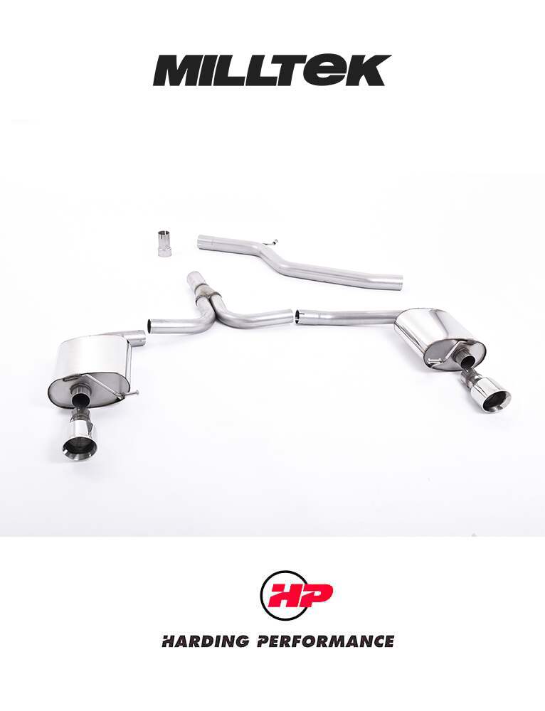 MILLTEK Cat-back – Audi A4 B8 2.0 TDI S line Dual-outlet - Cerakote Black