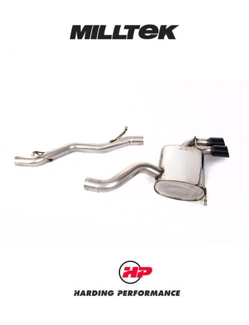 MILLTEK Cat-back – Audi S3 3-Door 8P - Non-resonated (louder) - Ceramic Black Tips