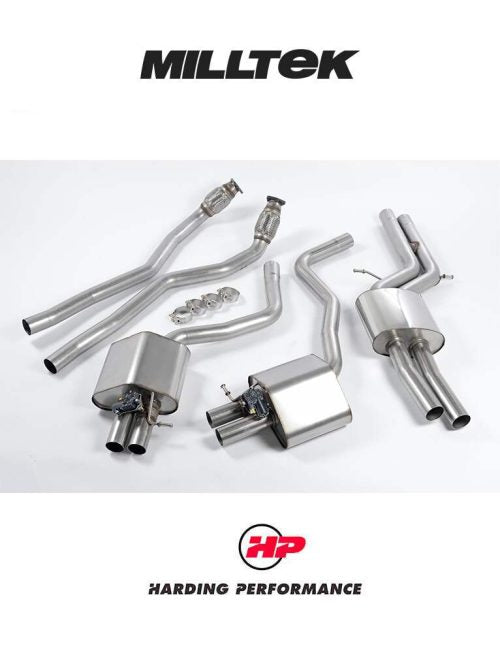MILLTEK Cat-back – Audi RS6/RS7 C7 4.0 TFSI - Resonated (quieter)