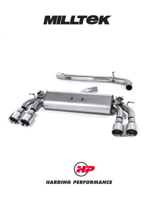 MILLTEK Cat-back – Audi S3 Sportback 8V/8V.2 - Non-resonated - Valved - Quad Round Polished Tips