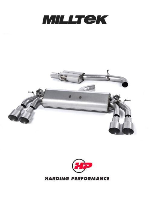 MILLTEK Cat-back – Audi S3 Sportback 8V/8V.2 - Resonated - Valved - Quad Round Titanium Tips