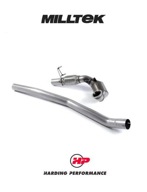 MILLTEK Downpipe – VW Golf MK7/7.5 R/8V S3 - 3" (76.2Mm) - Large Bore Downpipe and Hi-Flow Sports Cat EC-Approved - Milltek Cat Back 3"