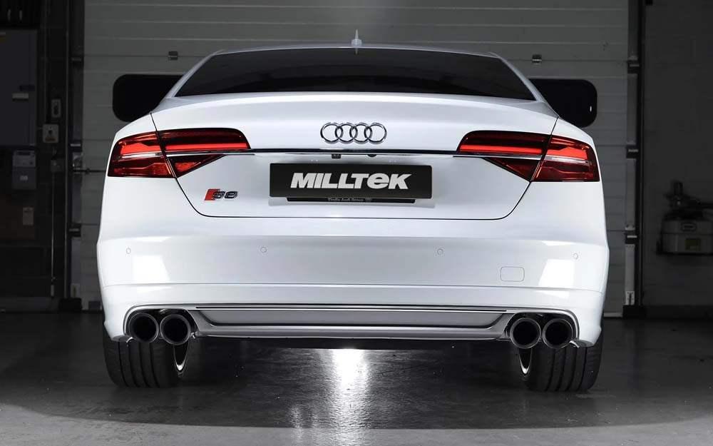 MILLTEK Cat-back – Audi S8 4.0 TFSI Quattro - Non-resonated - Titanium