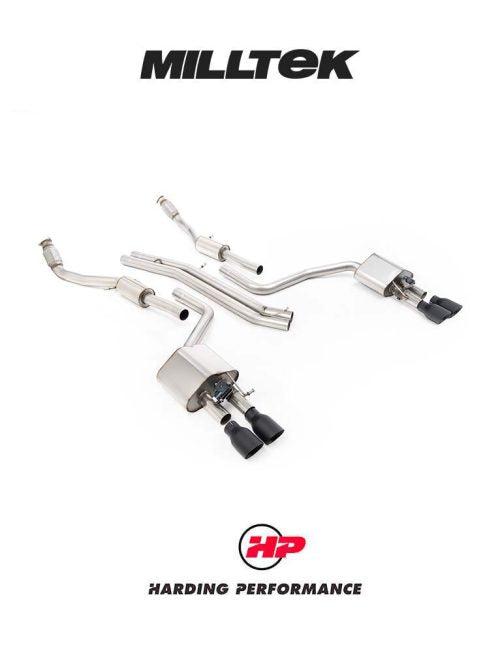 MILLTEK Cat-back – Audi S8 4.0 TFSI Quattro - Non-resonated - Cerakote Black