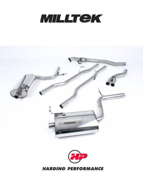 MILLTEK Cat-back – Audi A4 B6 1.8T Quattro 5-speed - Non-resonated - 90mm GT90 - Polished
