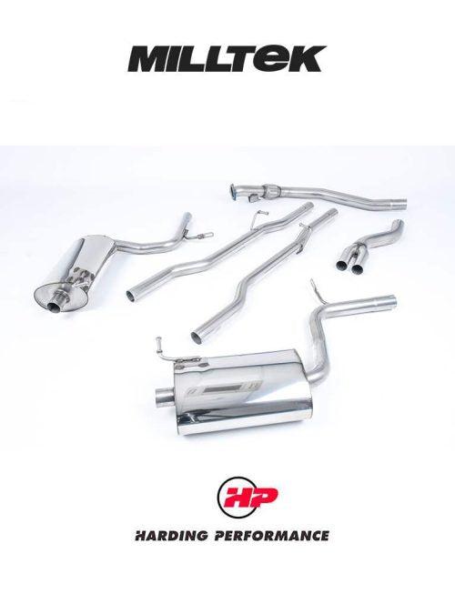 MILLTEK Cat-back – Audi A4 B6 1.8T Quattro 6-speed - Non-resonated - 90mm GT90 - Polished