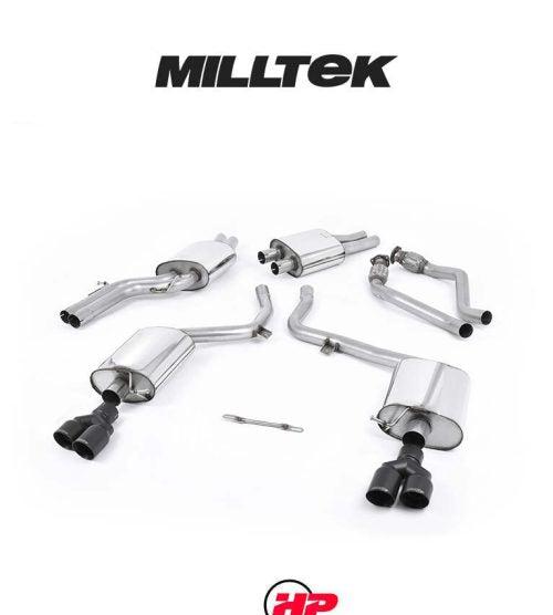 MILLTEK Cat Back Audi S4 3.0 TFSI B8 Quad - EC-approved - Quad - Cerakote Black