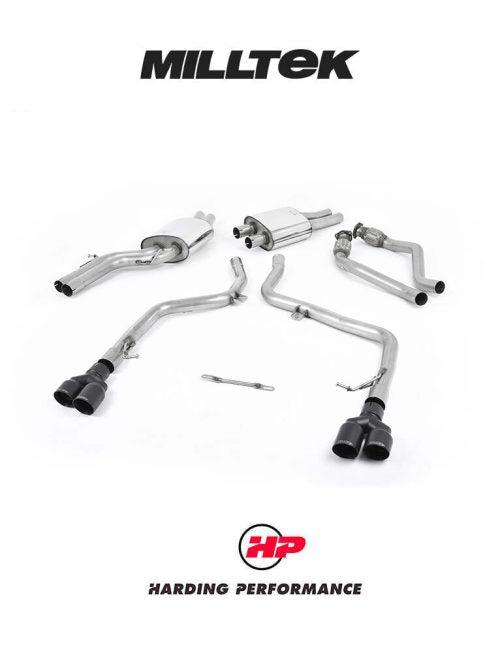 MILLTEK Cat Back Audi S4 3.0 TFSI B8 Quad - Race - Quad - Cerakote Black