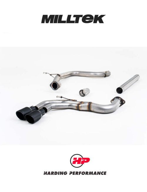 MILLTEK Cat-back – Audi A3 Sportback 2.0 TDI MQB 2WD - Non-Resonated - Cerakote Black Tips