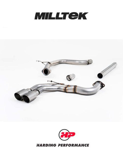 MILLTEK Cat-back – Audi A3 Sportback 2.0 TDI MQB 2WD - Non-Resonated - Titanium Tips