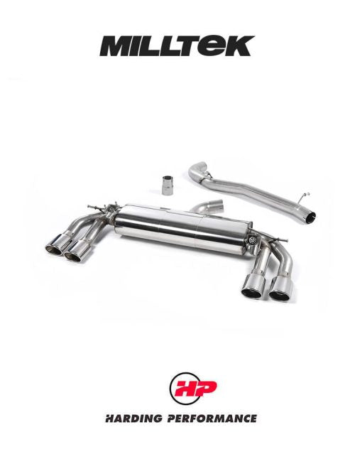 MILLTEK Audi TTS Mk3 Cat back - Non-resonated - Polished Oval Tips