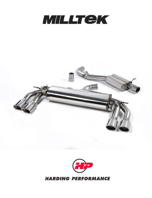 MILLTEK Audi TTS Mk3 Cat back - Resonated - Polished Oval Tips
