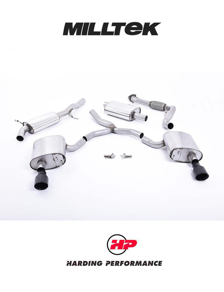 MILLTEK Cat-back – Audi A4 2.0 TFSI B9 Quattro Saloon & Avant - Resonated - Titanium