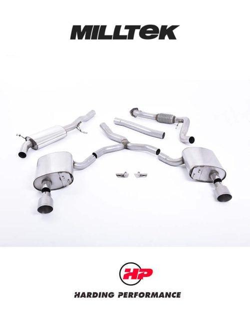 MILLTEK Cat-back – Audi A4 2.0 TFSI B9 Quattro Saloon & Avant - Part-resonated / Road+ - Titanium