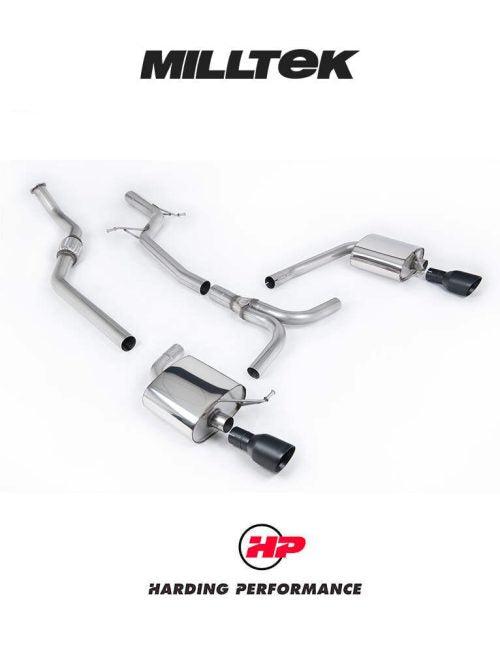 MILLTEK Cat-back – Audi A4 B8 2.0 TFSI Tiptronic - Non-resonated - Dual Outlet - Cerakote Black