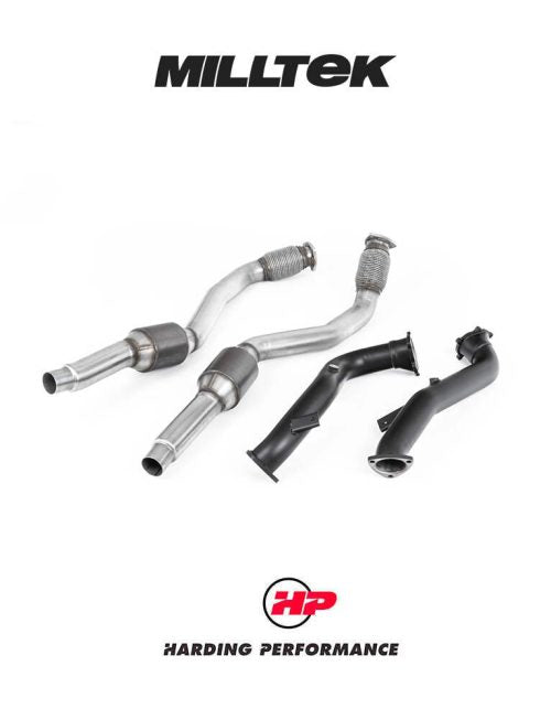 MILLTEK Larger-bore 76mm Downpipes – Audi RS6/RS7 S6/S7 C7 4.0 TFSI - 100 Cell Cats - OE Cat Back System