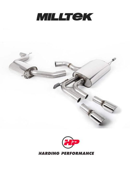 MILLTEK Cat-back – Audi A3 2.0T FSi 2WD (5 door Sportback) - Resonated - No