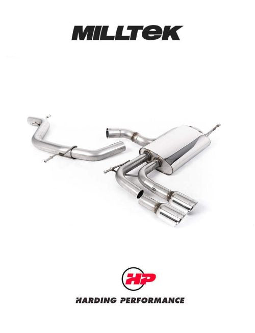MILLTEK Cat-back – Audi A3 2.0T FSi 2WD (5 door Sportback) - Non-Resonated - Yes