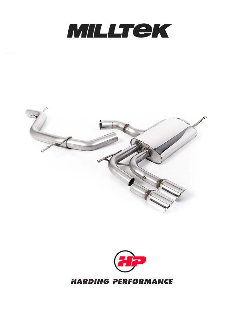 MILLTEK Cat-back – Audi A3 2.0T FSi 2WD (5 door Sportback) - Resonated - No
