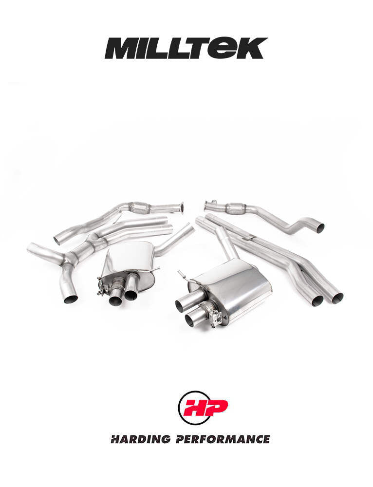 MILLTEK Cat Back – Audi RS5 B9 2.9 V6 Turbo Coupe (Non OPF/GPF Models) - Resonated - Burnt Titanium Oval Trims