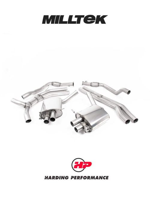 MILLTEK Cat Back – Audi RS5 B9 2.9 V6 Turbo Coupe (Non OPF/GPF Models) - Road+ - Burnt Titanium Oval Trims