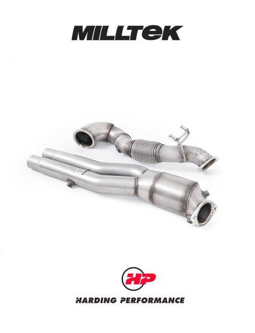 MILLTEK Large Bore Downpipe Suit OPF – Audi RS3 8V/8Y, RSQ3, TTRS - High Flow 200 CPI Cat - 3"/76Mm
