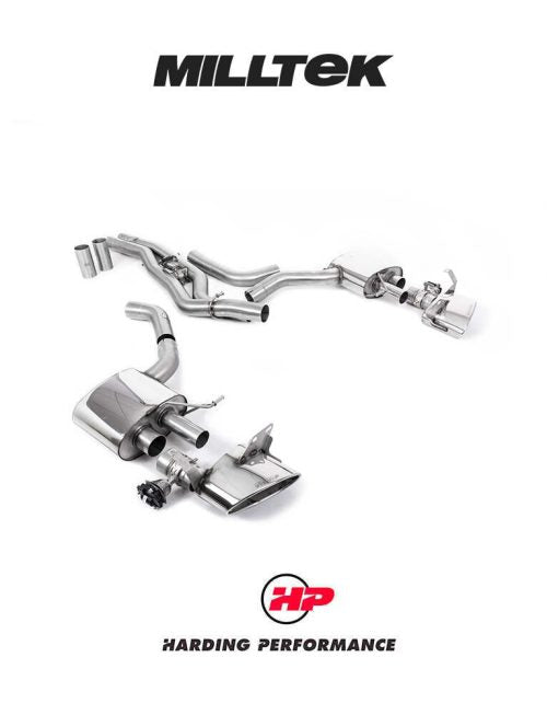 MILLTEK Front Pipe-back (Twin 80mm) RS6/RS7 C8 4.0 V8 bi-Turbo - Polished Oval Trims