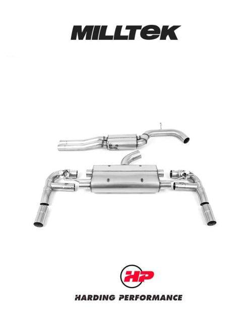 MILLTEK 80mm Cat Back RS3 Sedan (8V MQB – Facelift Only) - Resonated (EC Approved) - Burnt Titanium Trims