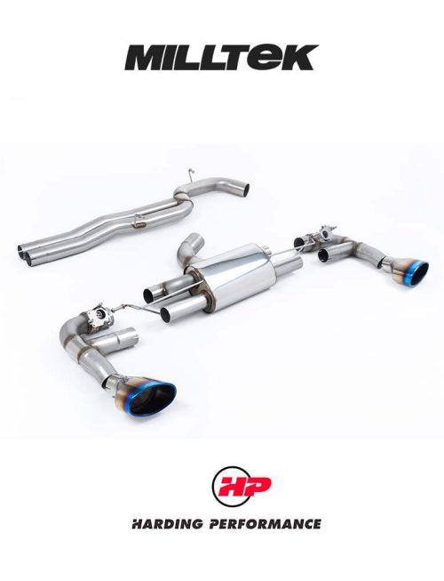 MILLTEK 80mm Cat Back RS3 Sportback (8V MQB – Facelift Only) - Race Non-Resonated (Loudest) - Burnt Titanium Trims