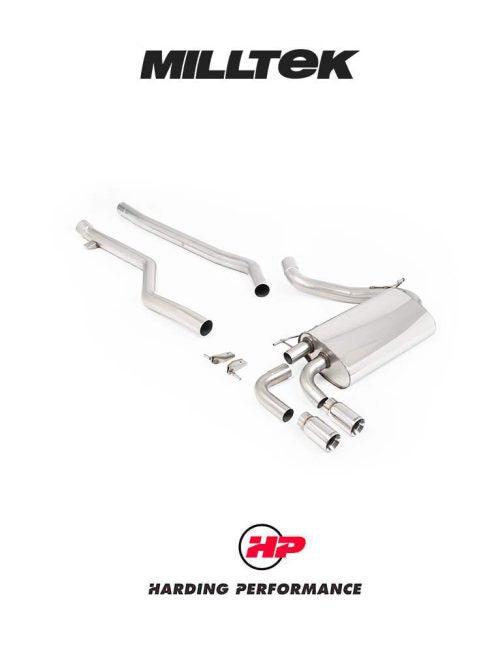 MILLTEK Cat-back – BMW F30 320i M Sport Twin-outlet - Non-resonated - Polished