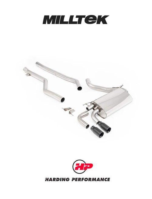 MILLTEK Cat-back – BMW F30 320i M Sport Twin-outlet - Non-resonated - Cerakote Black