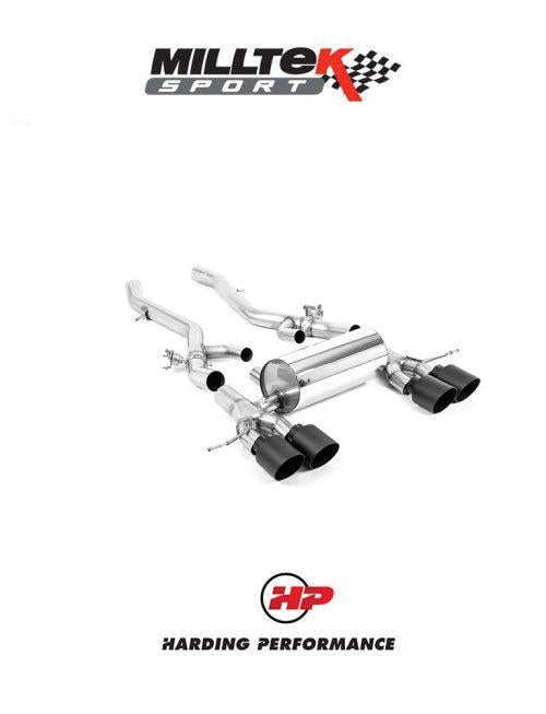 MILLTEK Exhaust System BMW 3/4 Series G80/G81/G82 M3/M4 & M3/M4 Competition S58 3.0 Turbo - Axle Back - GT-115 Cerakote Black Trims