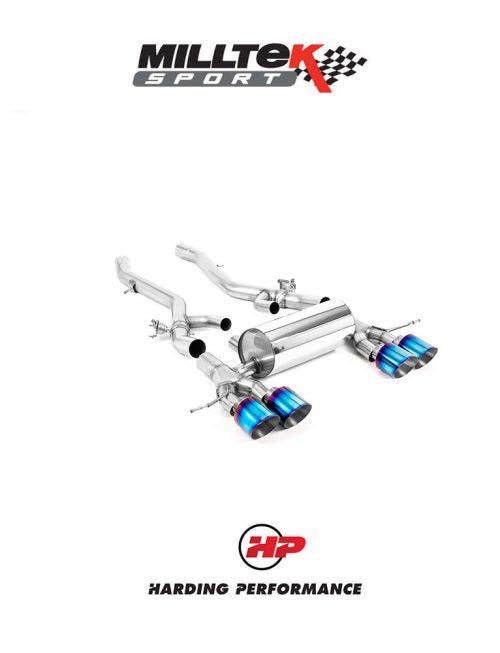 MILLTEK Exhaust System BMW 3/4 Series G80/G81/G82 M3/M4 & M3/M4 Competition S58 3.0 Turbo - Axle Back - GT-115 Burnt Titanium Trims