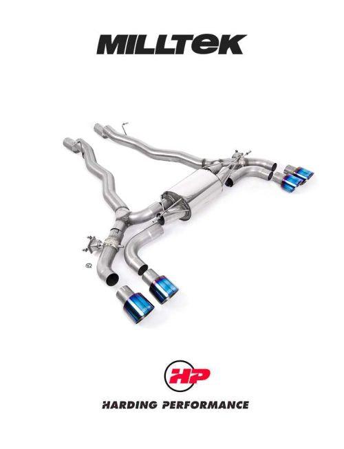 MILLTEK Front Pipe Back BMW M5 & M5 Competition 4.4L Twin Turbo F90 - Burnt Titanium GT-100 Trims