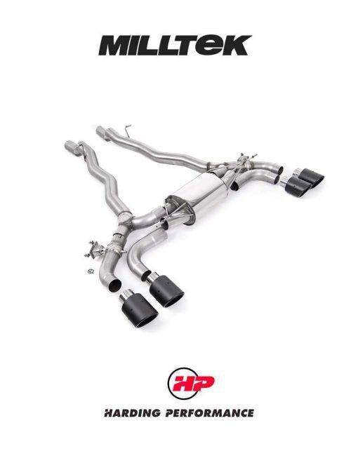 MILLTEK Front Pipe Back BMW M5 & M5 Competition 4.4L Twin Turbo F90 - Carbon Jet-100 Trims
