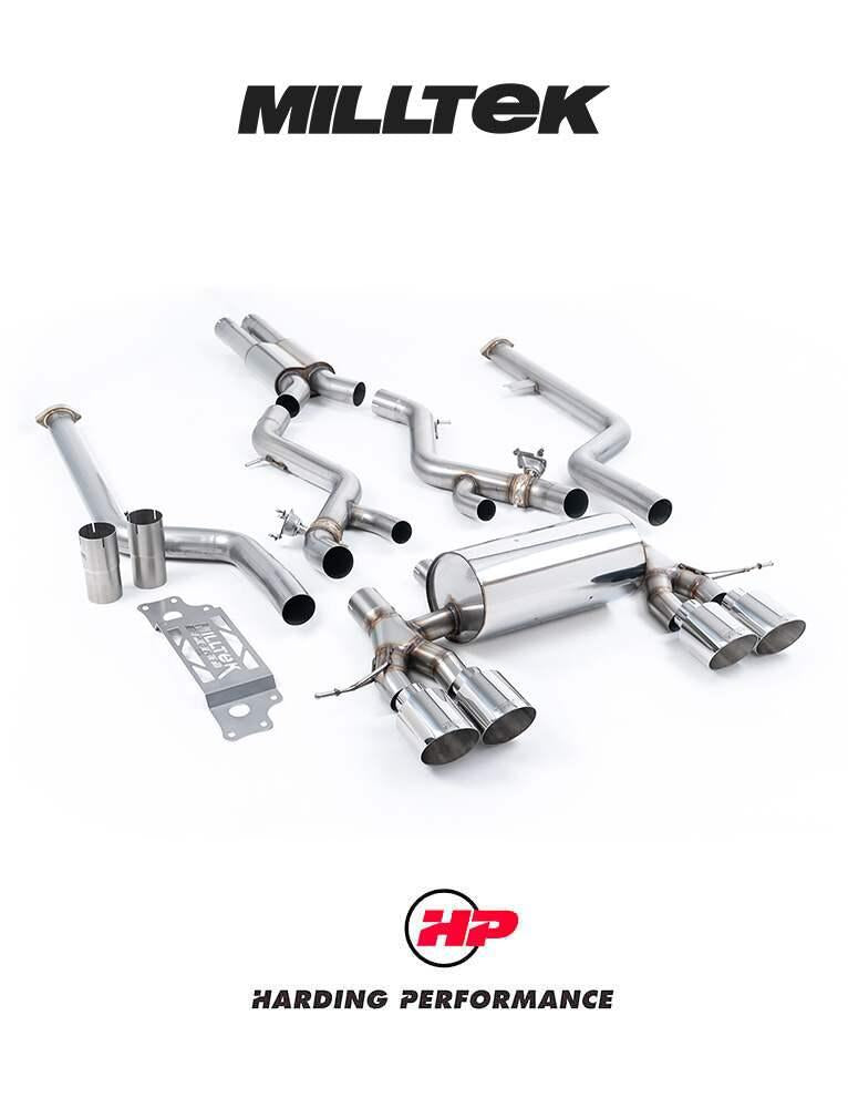 MILLTEK BMW M2 G87 Cat Back Exhaust - Resonated - GT-115 Polished Trims