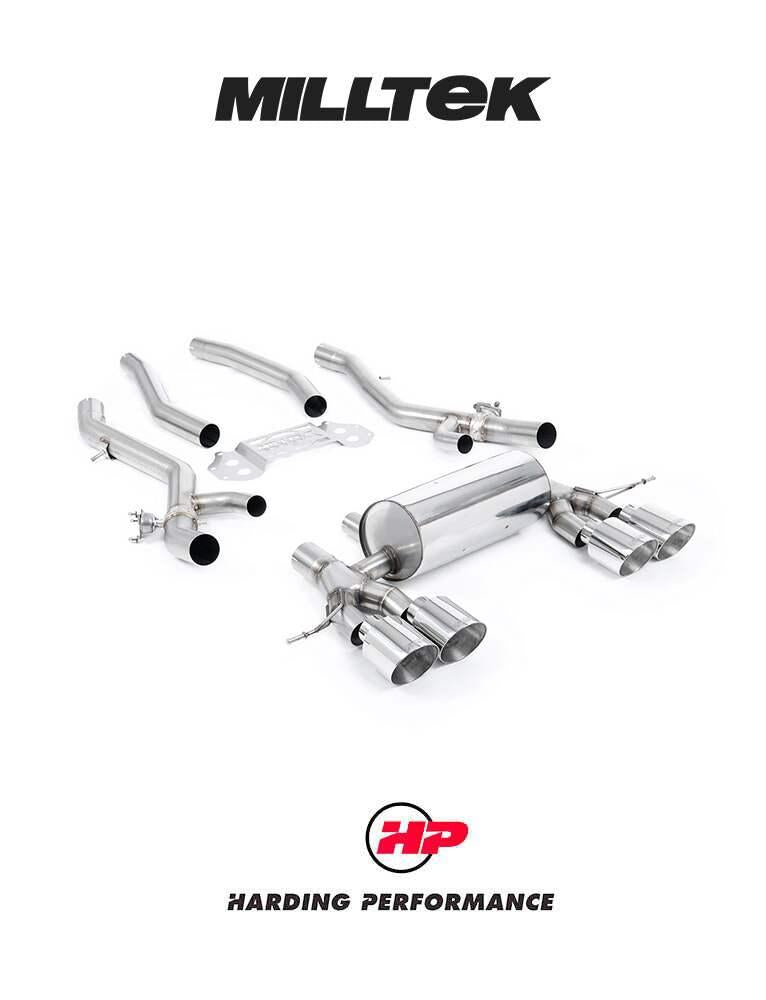 MILLTEK Exhaust System BMW 3/4 Series G80/G81/G82 M3/M4 & M3/M4 Competition S58 3.0 Turbo - Axle Back - GT-115 Polished Trims