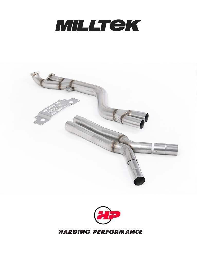 MILLTEK Secondary Catalyst Bypass Midpipe BMW 2 Series G87 M2 S58 - OE Axle Back System - Non-Resonated - Dual 3" - No