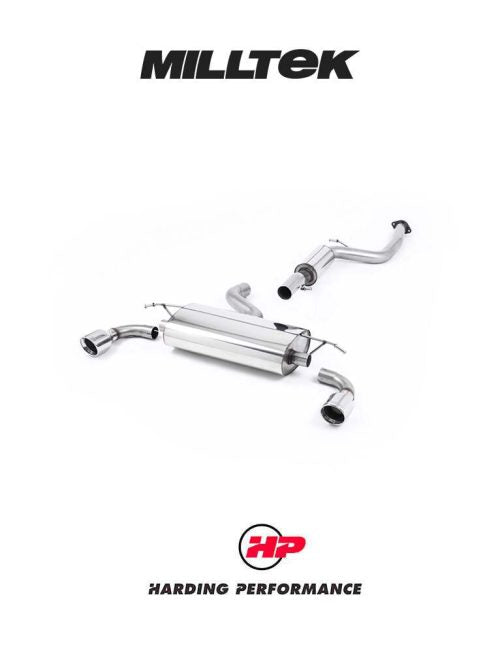 MILLTEK Cat-back – Ford Focus XR5 Turbo - Resonated (quieter) - 100mm Jet Polished Trims