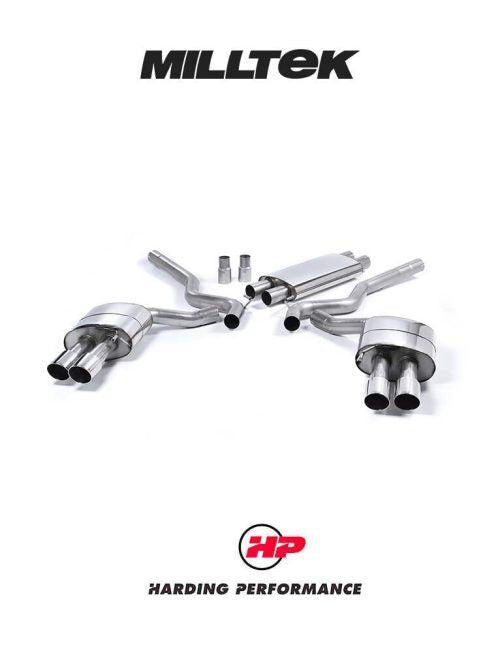 MILLTEK Cat-back – Ford Mustang V8 GT - Resonated - Quad GT-90 / Roush Rear Valance - Polished