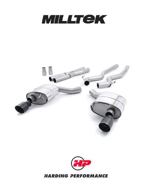 MILLTEK Cat-back – Ford Mustang V8 GT - Non-resonated - Dual GT-100 / Standard Configuration - Black