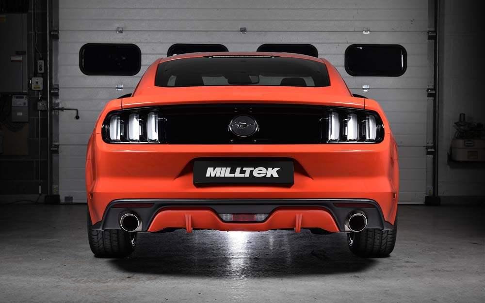 MILLTEK Cat-back – Ford Mustang EcoBoost Fastback - Resonated - Polished