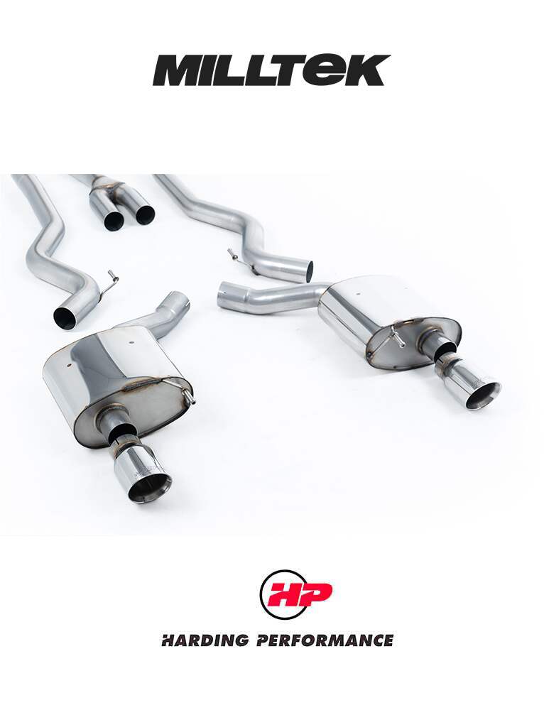 MILLTEK Cat Back Ford Mustang 2.3 EcoBoost Dual Outlet With GT-100 Trims - Polished