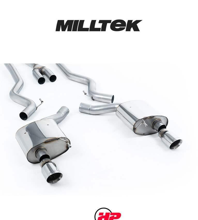 MILLTEK Cat Back Ford Mustang 2.3 EcoBoost Dual Outlet With GT-100 Trims - Cerakote black