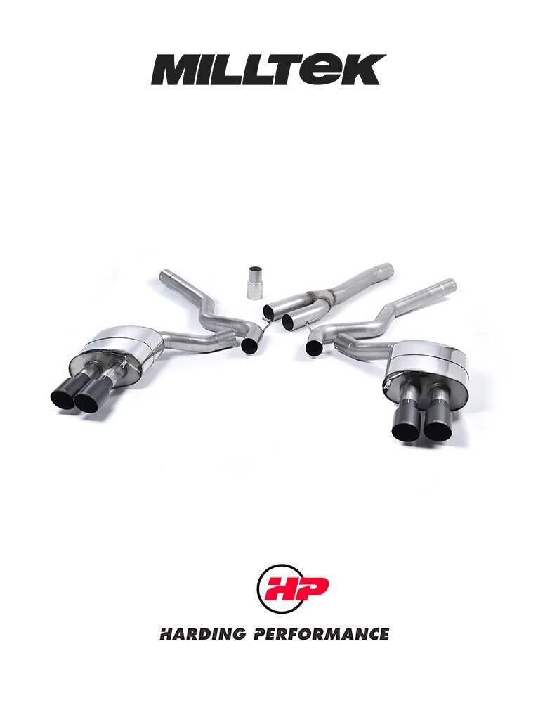 MILLTEK Cat-back – Ford Mustang 2.3 EcoBoost Quad-outlet - Non-resonated - Titanium