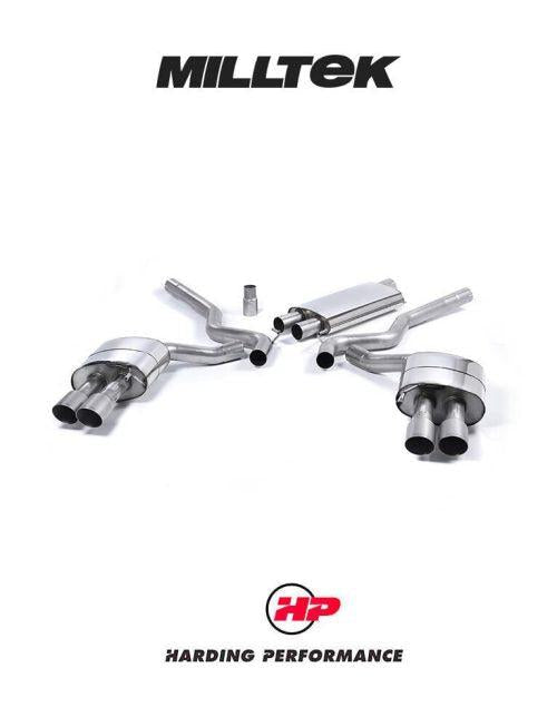 MILLTEK Cat-back – Ford Mustang 2.3 EcoBoost Quad-outlet - Resonated - Titanium