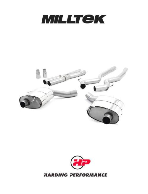 MILLTEK Cat-back – Ford Mustang V8 GT - Non-resonated - Dual GT-100 / Standard Configuration - Burnt Titanium