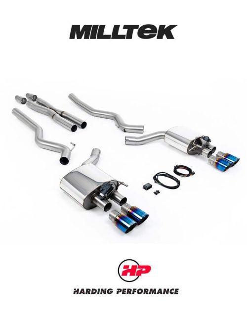 MILLTEK Cat Back Mustang GT Valvesonic Quad Requires Roush Rear Valance - Burnt Titanium