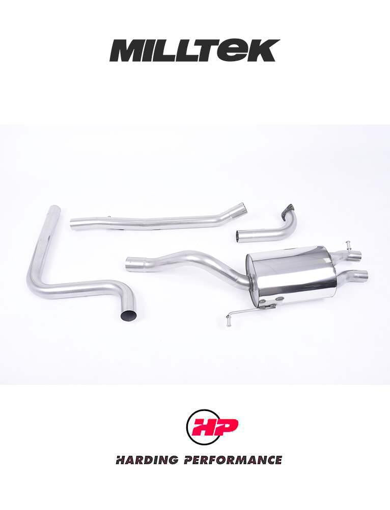 MILLTEK Cat-back – Ford Fiesta Mk7/Mk7.5 1.0T EcoBoost - Part-resonated / Road+ - Carbon